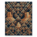 Art Deco Southwestern Copper Mesa Rug
