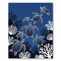 Navy Sea Turtle Coral Reef Illustration Rug