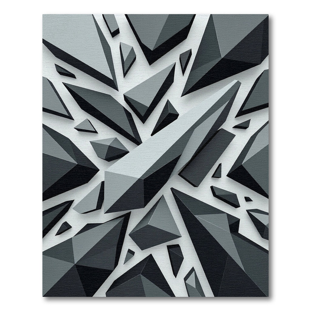Geometric Monochrome Shard Abstract Rug