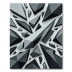 Geometric Monochrome Shard Abstract Rug