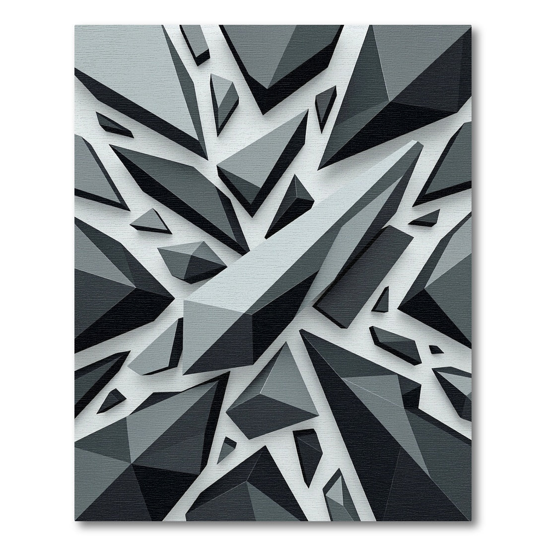 Geometric Monochrome Shard Abstract Rug