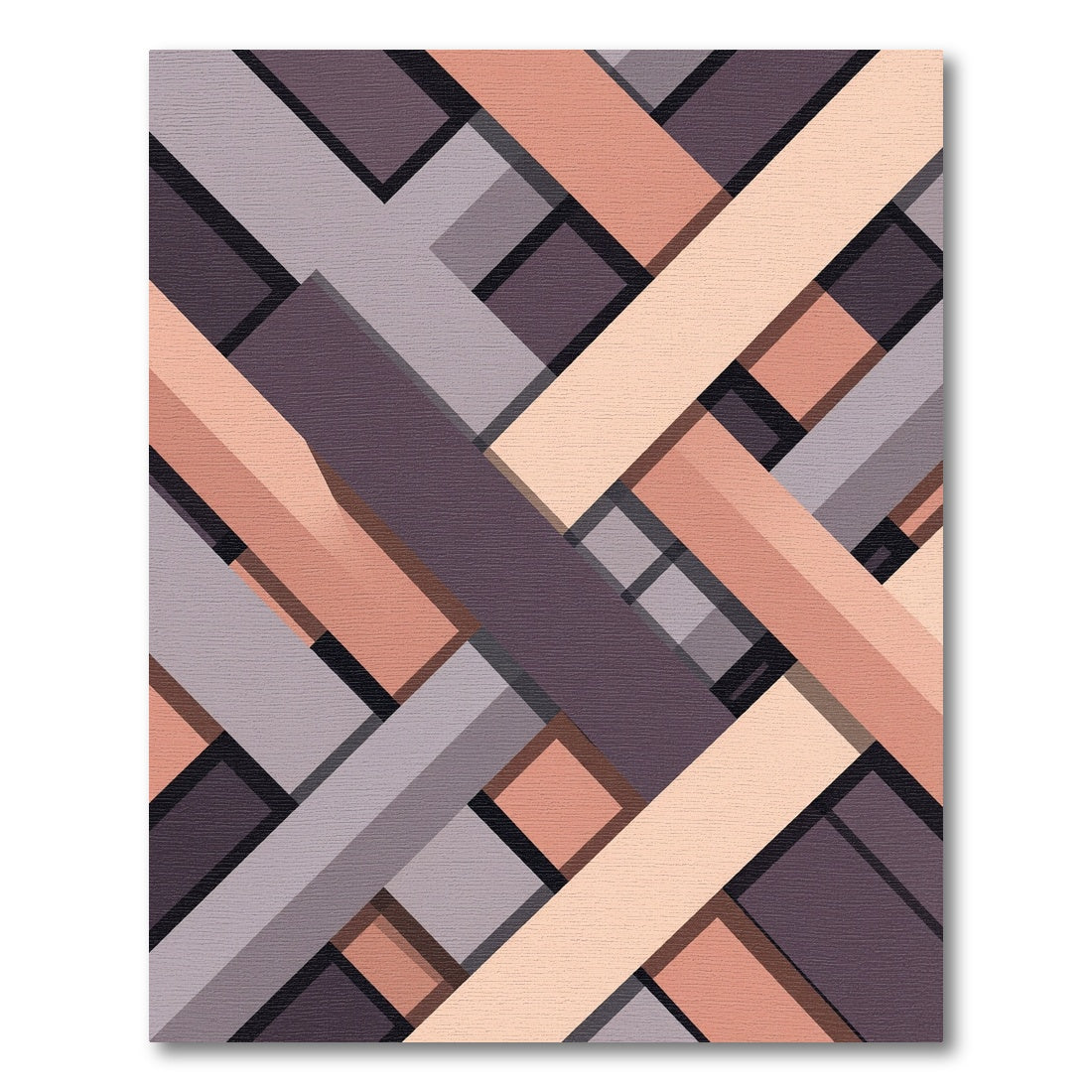 Modern Geometric Interlocking Bands Rug