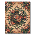 Vintage Amber Rose Medallion Bouquet Rug