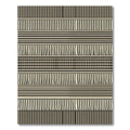 Earthy Neutral Tonal Striped Linear Grid Rug