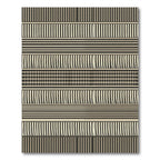 Earthy Neutral Tonal Striped Linear Grid Rug