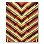 Chevron Red Gold Geometric Rug