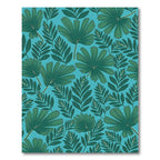 Turquoise Tropical Palm Leaves Rug