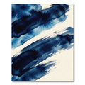 Midnight Indigo Abstract Watercolor Brushstrokes Rug
