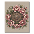 Blush Pink Peony Floral Medallion Rug