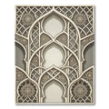 Elegant Beige Archway Arabesque Medallion Rug