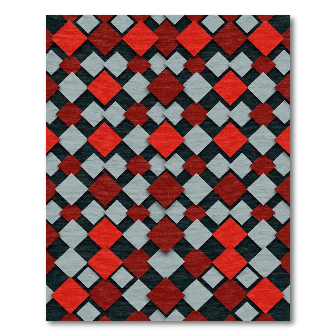 Three Tone Diamond Interlock Rug