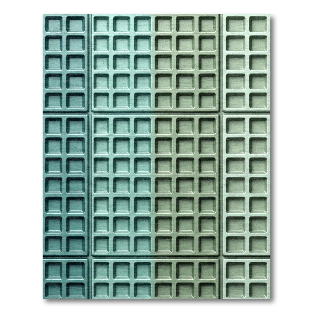 Gradient Seafoam Teal Square Grid Rug