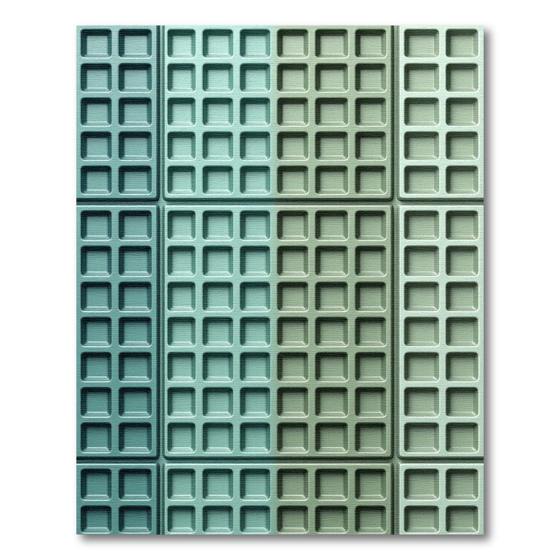 Gradient Seafoam Teal Square Grid Rug