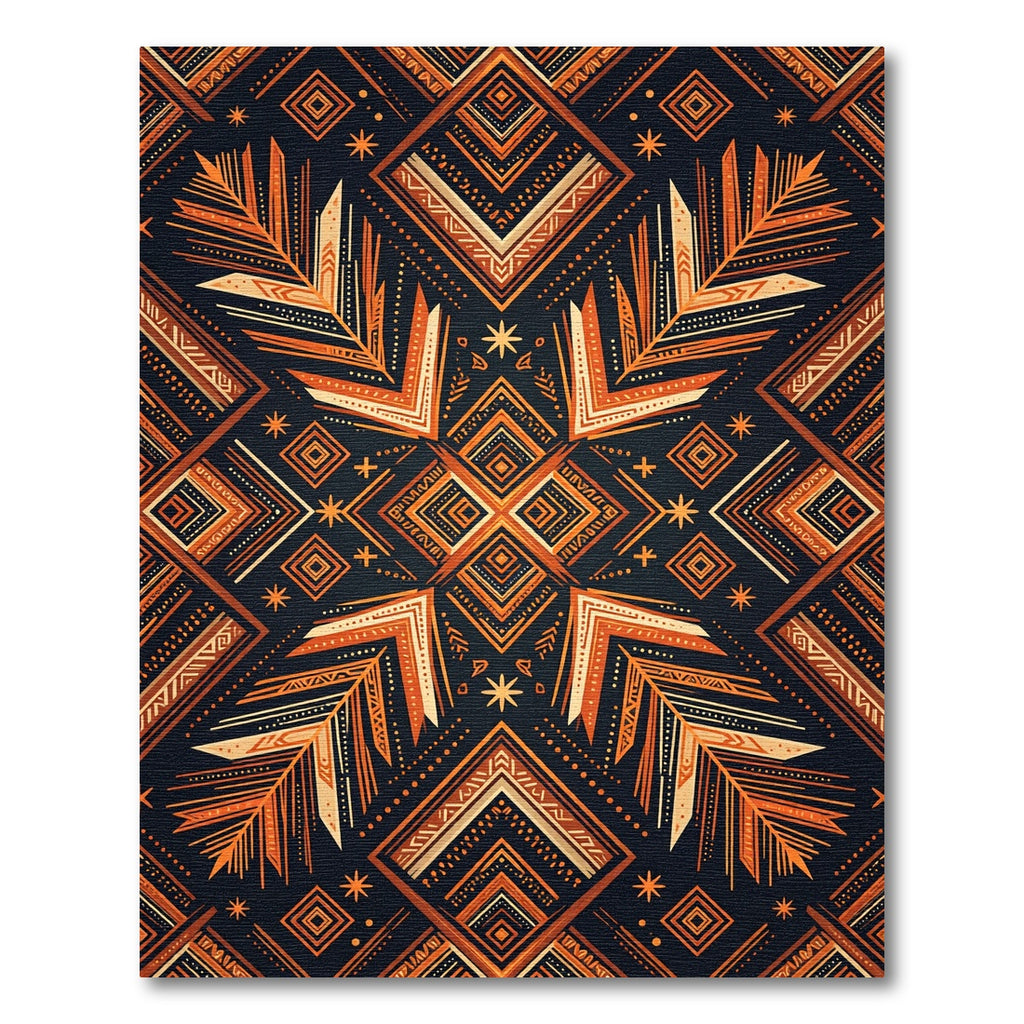 Terracotta Orange Abstract Geometric Rug