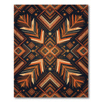 Terracotta Orange Abstract Geometric Rug