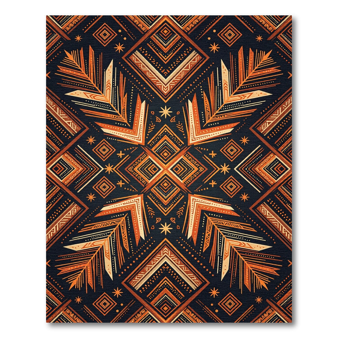 Terracotta Orange Abstract Geometric Rug