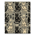 Celestial Black and Beige Cat Tapestry Rug