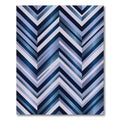 Shaded Blue Chevron Geometric Rug
