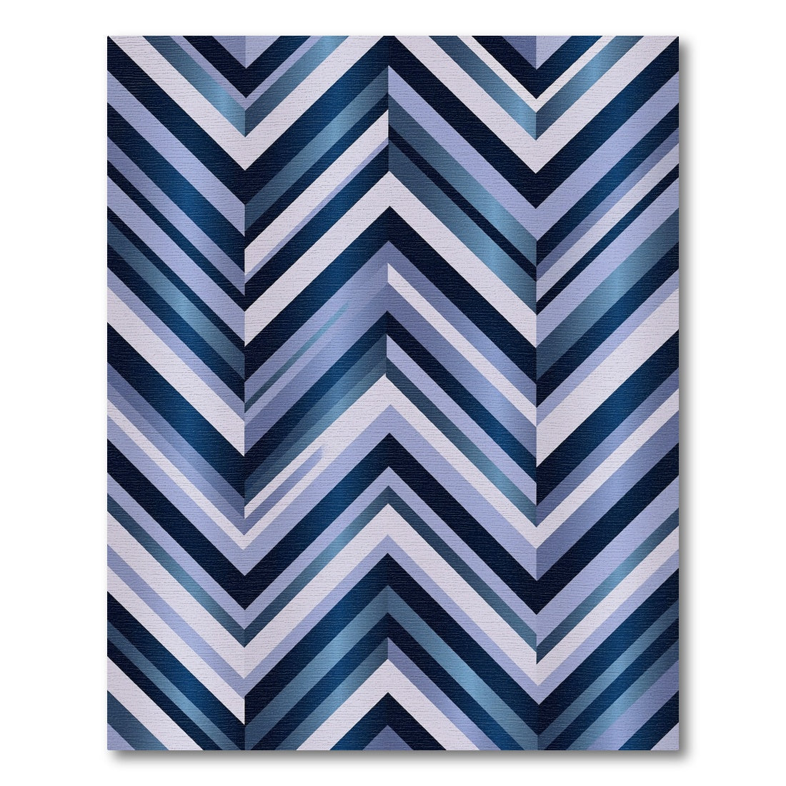Shaded Blue Chevron Geometric Rug