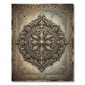 Antique Gold Ornate Paisley Floral Medallion Rug
