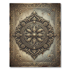 Antique Gold Ornate Paisley Floral Medallion Rug