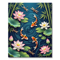 Koi Pond Lotus Zen Water Art Rug