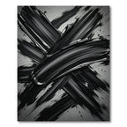 Bold Black Ink Splatter Brushstrokes Rug