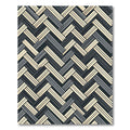 Monochrome Herringbone Weave Geometric Rug