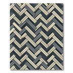 Monochrome Herringbone Weave Geometric Rug