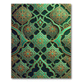 Emerald Golden Arabesque Lattice Rug