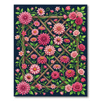 Pink Garden Lattice Floral Abundance Rug
