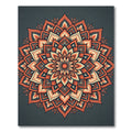 Radiant Burnt Orange Floral Mandala Rug