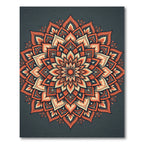 Radiant Burnt Orange Floral Mandala Rug