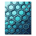 Modern Teal Geometric Hexagon Layers Rug