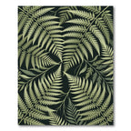 Lush Green Botanical Fern Rug