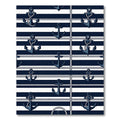 Nautical Navy Anchor Striped Rope Rug