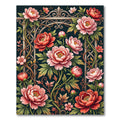Victorian Coral Peony Garden Gate Rug