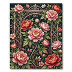 Victorian Coral Peony Garden Gate Rug
