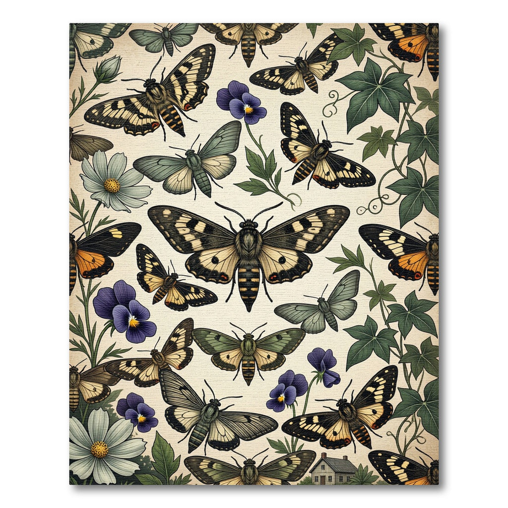 Whimsical Entomological Butterfly Garden Meadow Rug