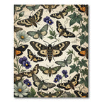 Whimsical Entomological Butterfly Garden Meadow Rug
