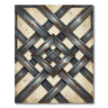 Industrial Weathered Iron Geometric Grille Rug