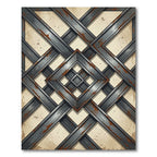 Industrial Weathered Iron Geometric Grille Rug