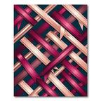 Muted Berry Stripe Overlap Rug