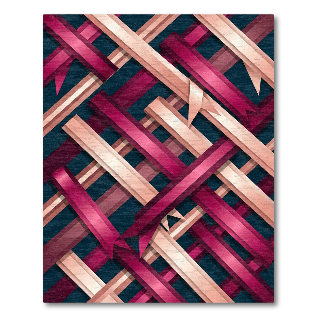 Muted Berry Stripe Overlap Rug
