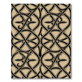 Elegant Black and Taupe Interlocking Scroll Rug