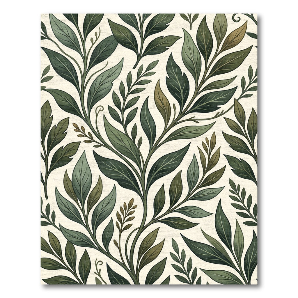 Lush Emerald Botanical Leaf Woven Rug