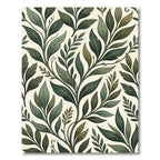 Lush Emerald Botanical Leaf Woven Rug