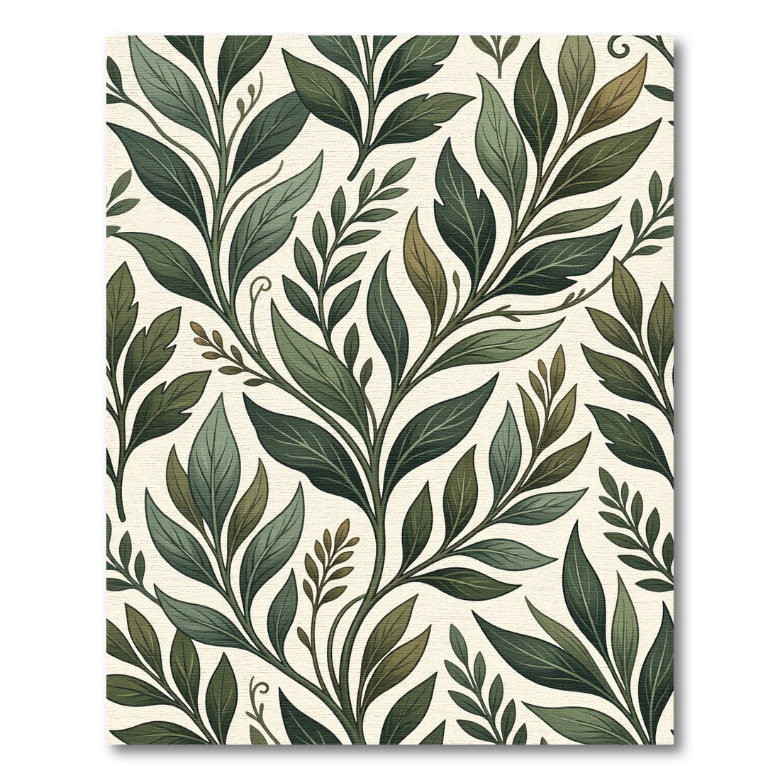 Lush Emerald Botanical Leaf Woven Rug