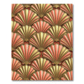 Art Deco Golden Shell Fan Coral Rug