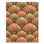 Art Deco Golden Shell Fan Coral Rug